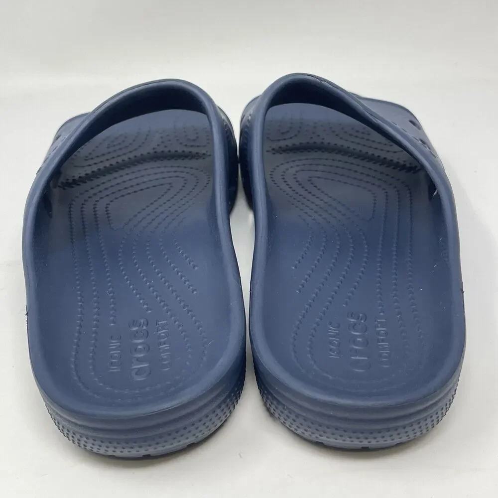 Crocs Coast Slides Sandals Mens 10 Blue Slip On Comfort Casual Beach Summer